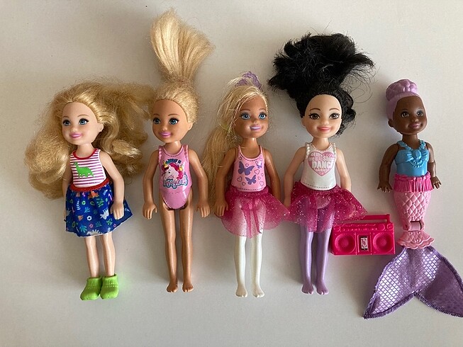Barbie 5 adet Barbie Chelsea bebek