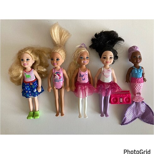5 adet Barbie Chelsea bebek