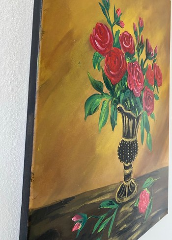 Kırmızı Güller ve Vazoda Natürmort Tablo35/50 - Görsel 6