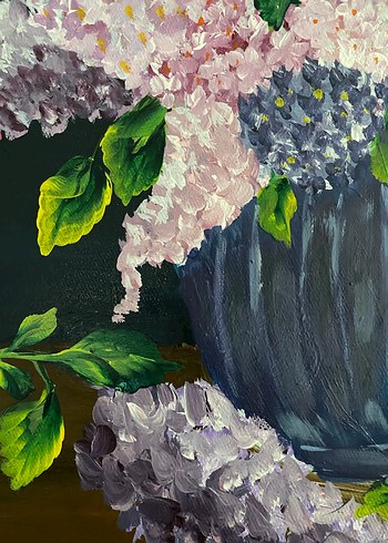 Pastel Mor Tonlarda Çiçekli Tablo - Görsel 6