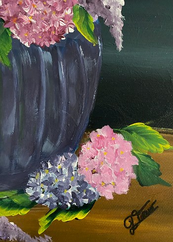 Pastel Mor Tonlarda Çiçekli Tablo - Görsel 5