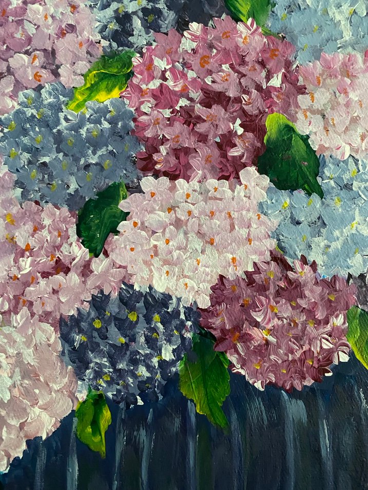 Pastel Mor Tonlarda Çiçekli Tablo - Görsel 3