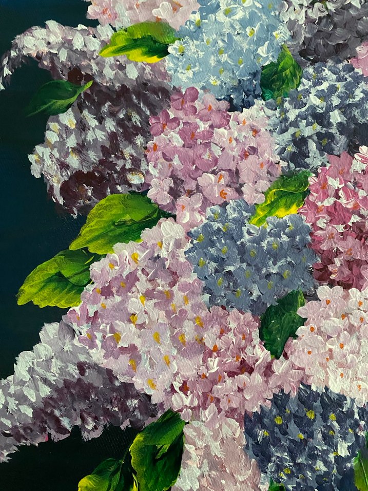 Pastel Mor Tonlarda Çiçekli Tablo - Görsel 4