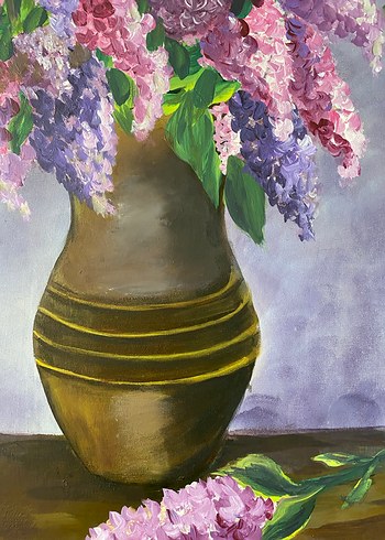 35/50 Mor Pastel Renkli Çiçekli Tablo - Görsel 5