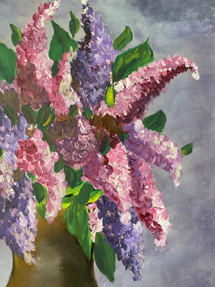 35/50 Mor Pastel Renkli Çiçekli Tablo - Görsel 3