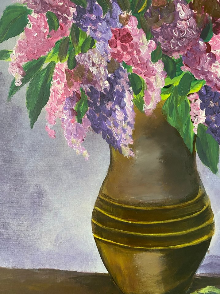 35/50 Mor Pastel Renkli Çiçekli Tablo - Görsel 4