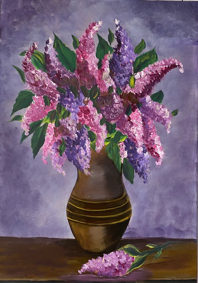 35/50 Mor Pastel Renkli Çiçekli Tablo - Görsel 2