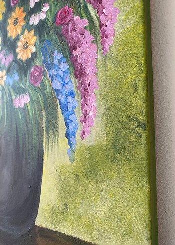 Çiçekli Vazo Akrilik Boya Tablo 35/50 - Görsel 6