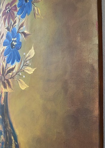 Koyu Mavi Vazo ve Çiçekler Tablosu - Görsel 6