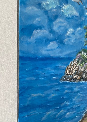 Deniz Feneri Manzaralı Deniz Resmi 50/70 - Görsel 6