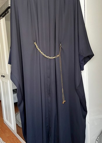 Lacivert Uzun Kadın Gotik Salaş Elbise ferace - Görsel 4