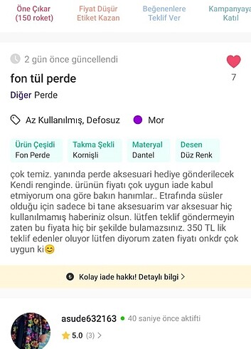  Beden Tül fon perde iki kanat 