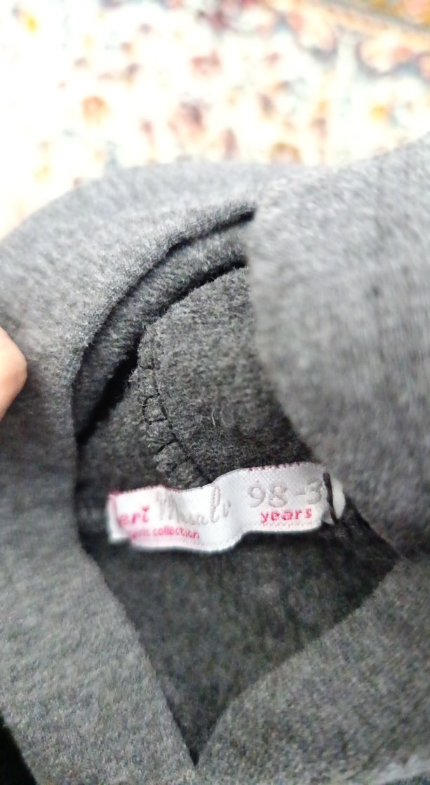 Kız Çocuk Gri Kapüşonlu Baskılı Sweatshirt - Görsel 2