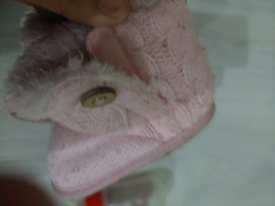 Kız Çocuk Pembe Örgü Sıcak Ev Terliği - Görsel 3