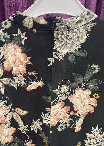 Bershka Çiçek Desenli Uzun Kollu Kadın Tunik - Görsel 4