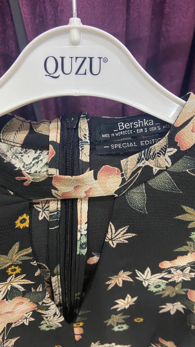 Bershka Çiçek Desenli Uzun Kollu Kadın Tunik - Görsel 3