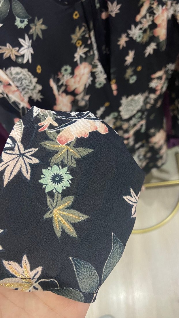 Bershka Çiçek Desenli Uzun Kollu Kadın Tunik - Görsel 5