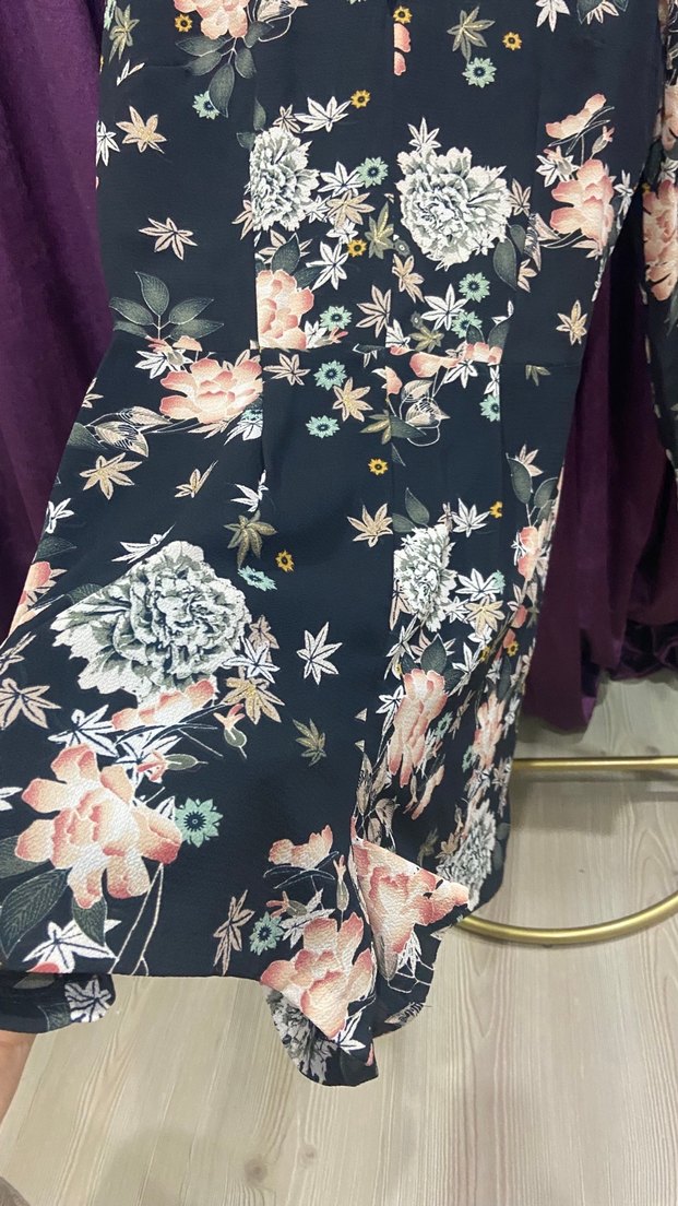 Bershka Çiçek Desenli Uzun Kollu Kadın Tunik - Görsel 2