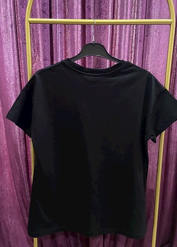 Lacoste orjinal Siyah Baskılı Kadın Tişört - Görsel 2