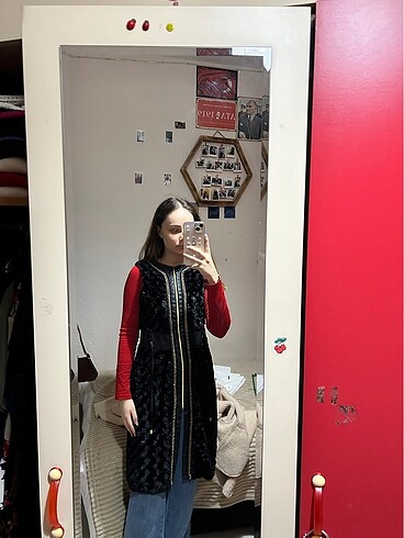 s Beden siyah Renk Midi boy peluş yelek