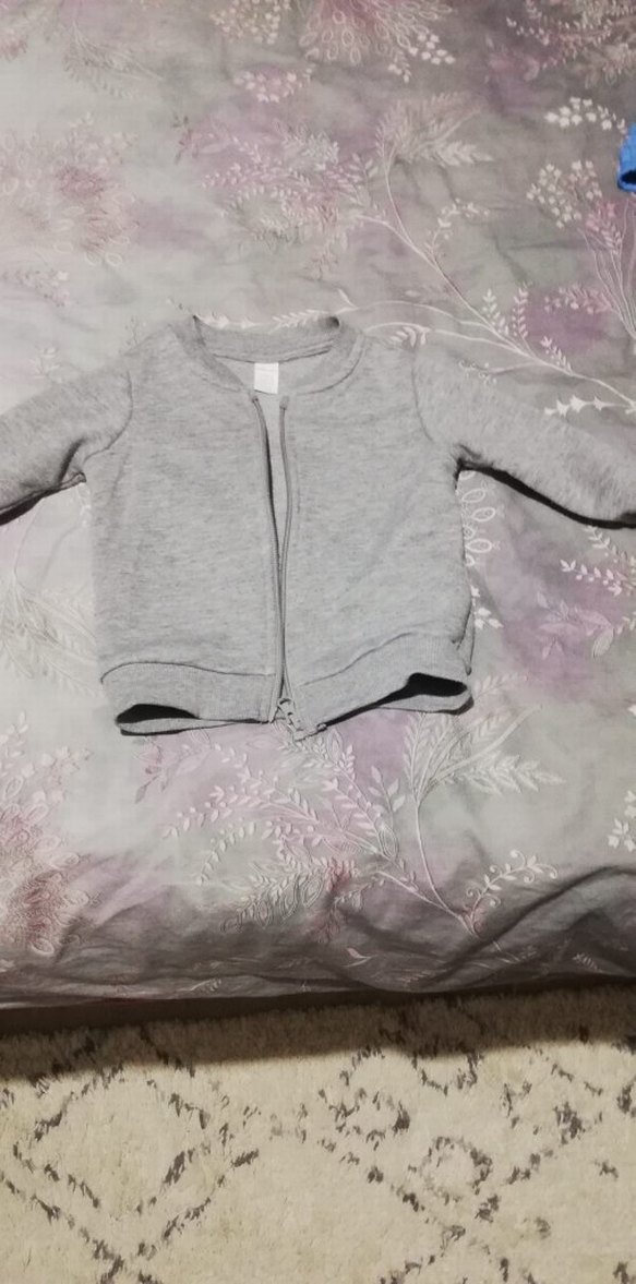 Mavi çizgili fermuarlı kapüşonlu bebek tulumu - Görsel 3