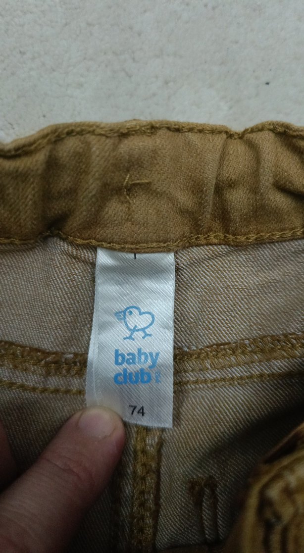 Bej Düğmeli Erkek Çocuk Denim Pantolon - Görsel 2