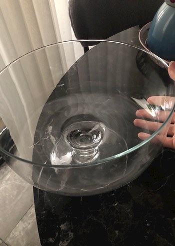 Ayaklı cam büyük servis kasesi - Görsel 2