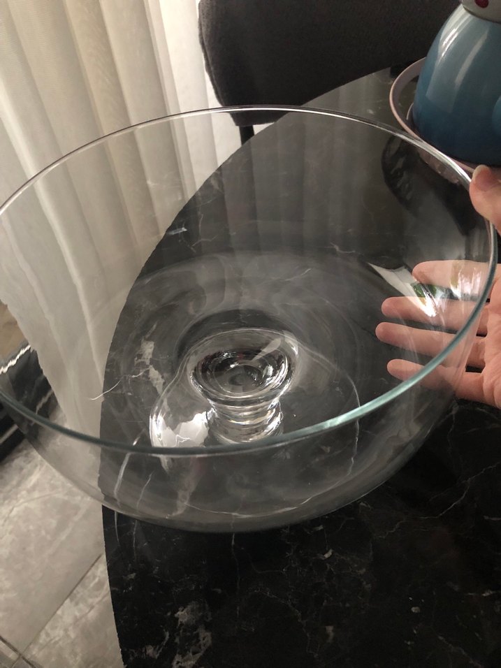 Ayaklı cam büyük servis kasesi - Görsel 2