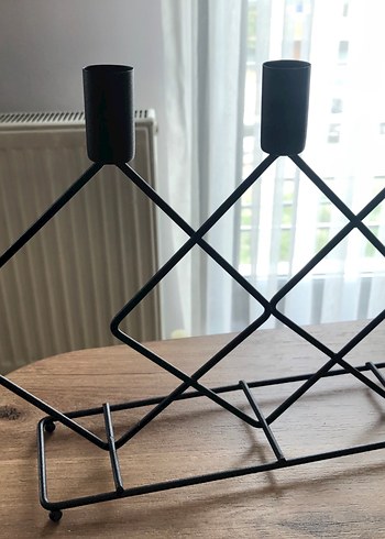 Siyah metal Şamdan - Görsel 4