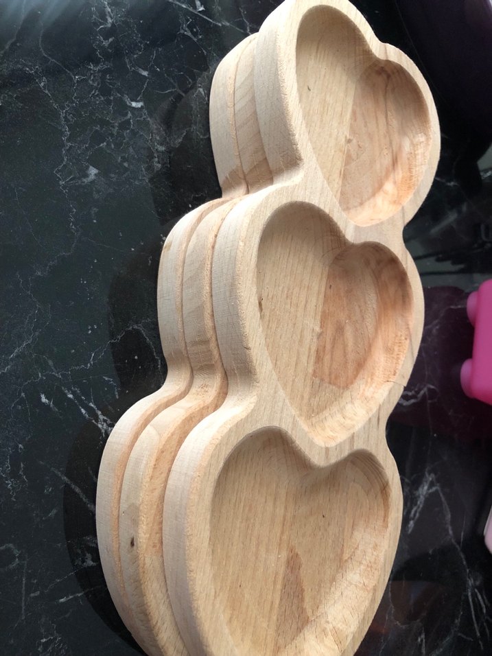 Ahşap kalp desenli çerezlik seti 3 lü - Görsel 3