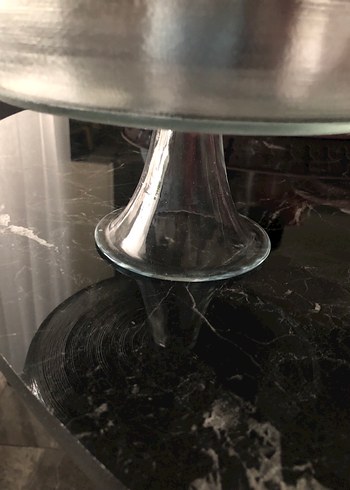 Desenli cam ayaklı servis kasesi 2 li - Görsel 3