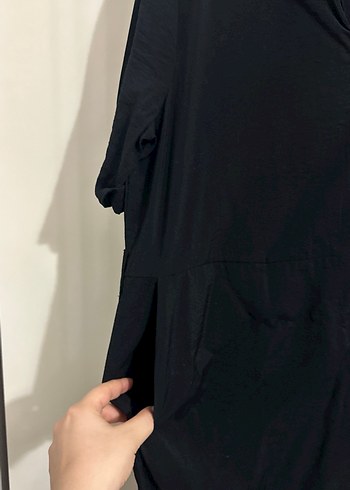 Siyah Kısa Kollu Kadın Keten Tulum - Görsel 6