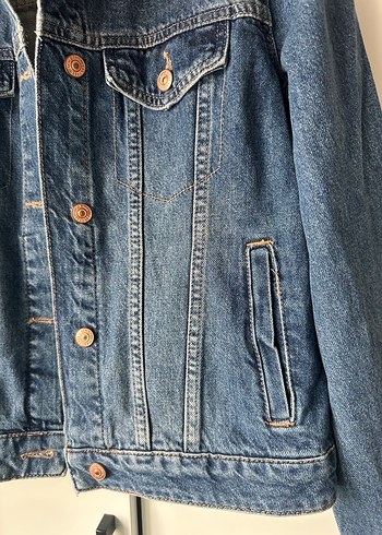 Kadın Mavi Denim Düğmeli Ceket - Görsel 4