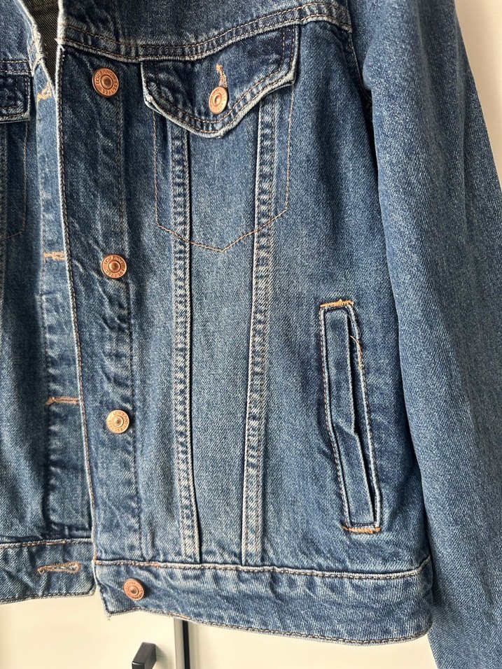 Kadın Mavi Denim Düğmeli Ceket - Görsel 4