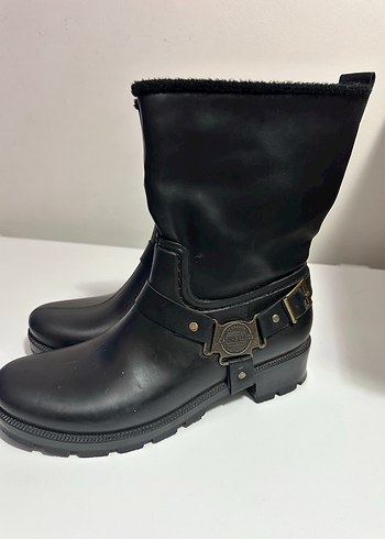 Tokalı Siyah Kadın yapmurluk çizmesi - Görsel 2