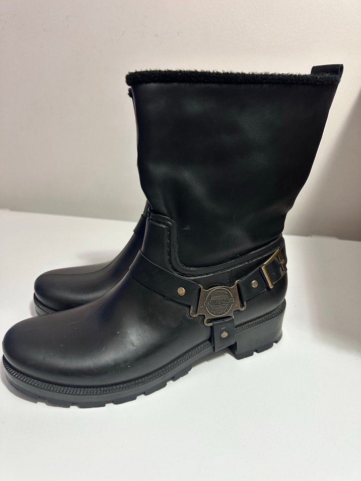 Tokalı Siyah Kadın yapmurluk çizmesi - Görsel 2