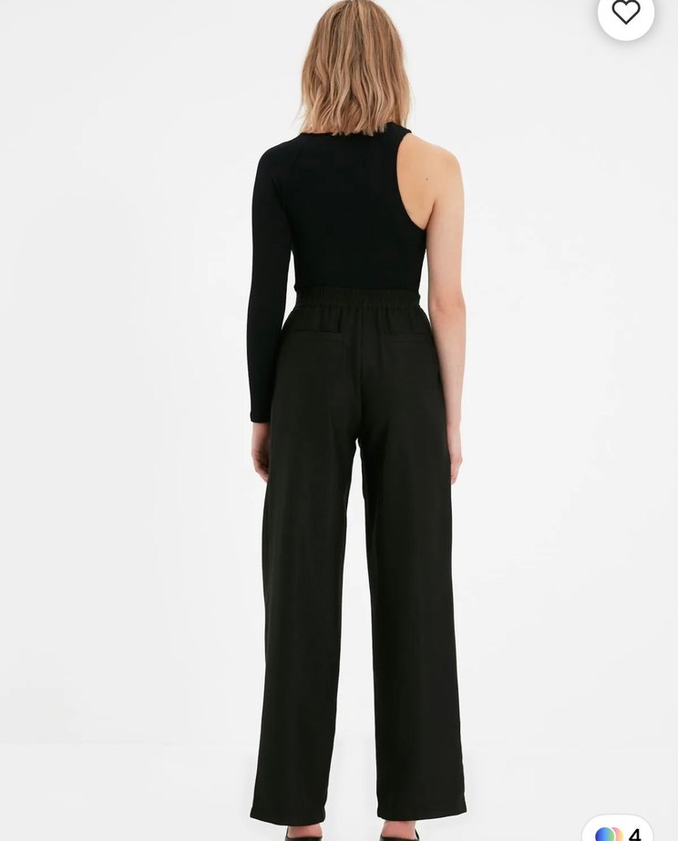 Siyah Normal Kesim Kadın Kumaş Pantolon - Görsel 3