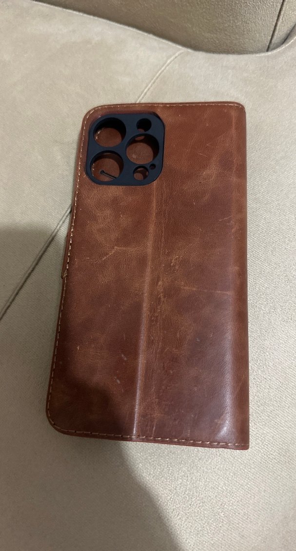 Kahverengi Tokalı Bohem deri Telefon Kılıfı iPhone 14 pro max - Görsel 2