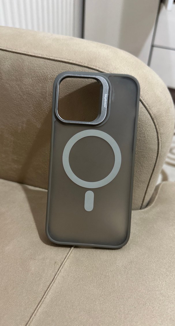 Düğmeli Gri Telefon Kılıfı 14 pro max - Görsel 4