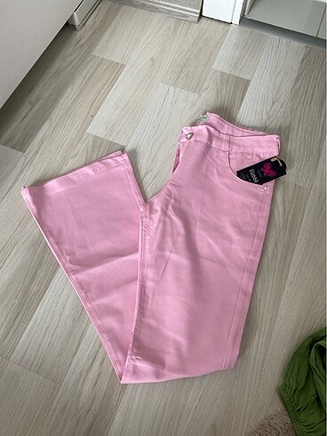 Pembe İspanyol paça kız çocuk pantolon