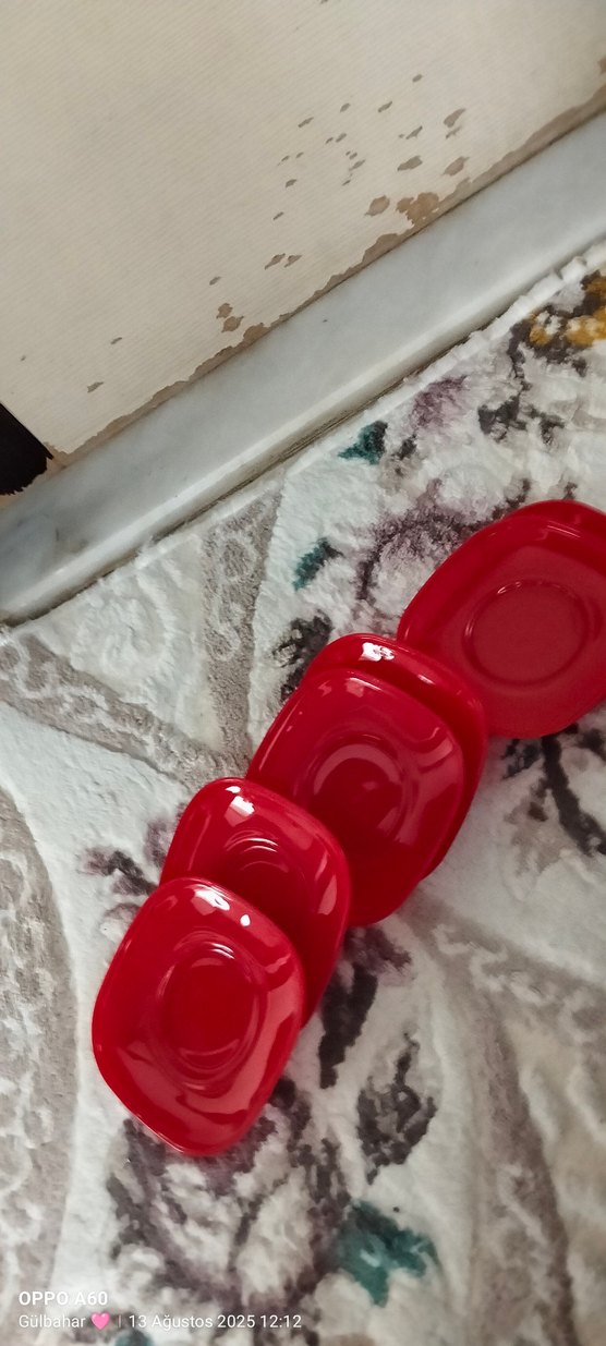 Kırmızı çay tabağı altı - Görsel 4