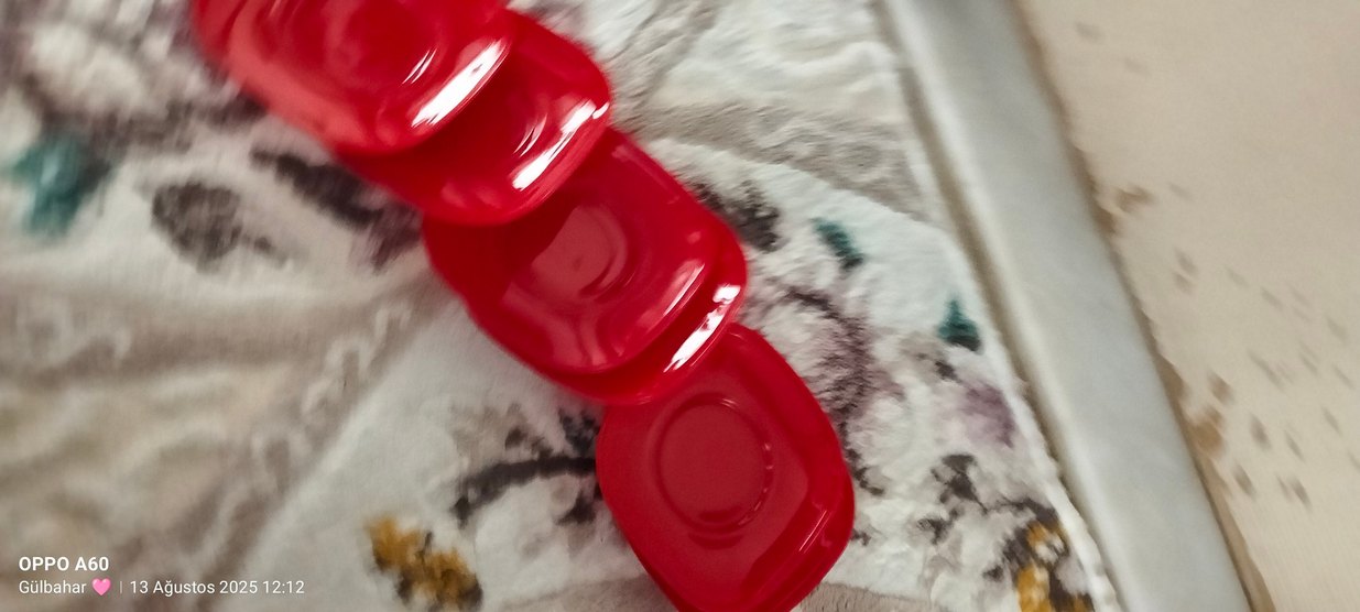 Kırmızı çay tabağı altı - Görsel 2