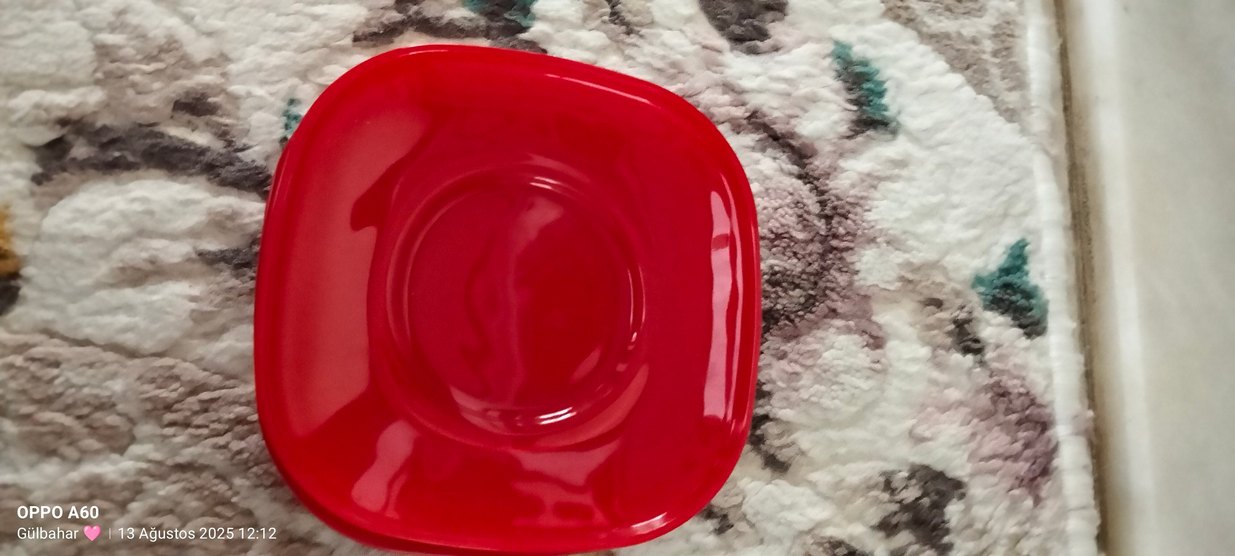 Kırmızı çay tabağı altı - Görsel 3