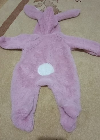 Pembe Peluş Bebek Kız Tulum - Görsel 3