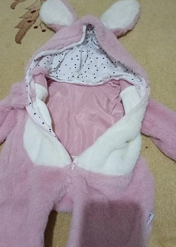 Pembe Peluş Bebek Kız Tulum - Görsel 2