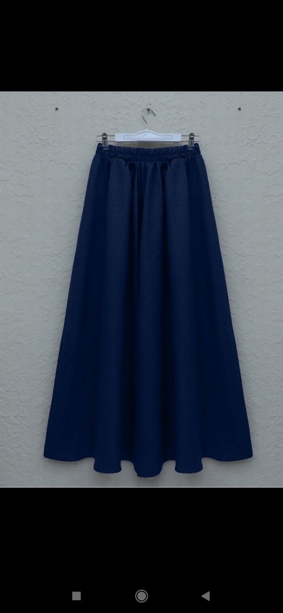 Lacivert Keten Kadın Uzun Takım - Görsel 3