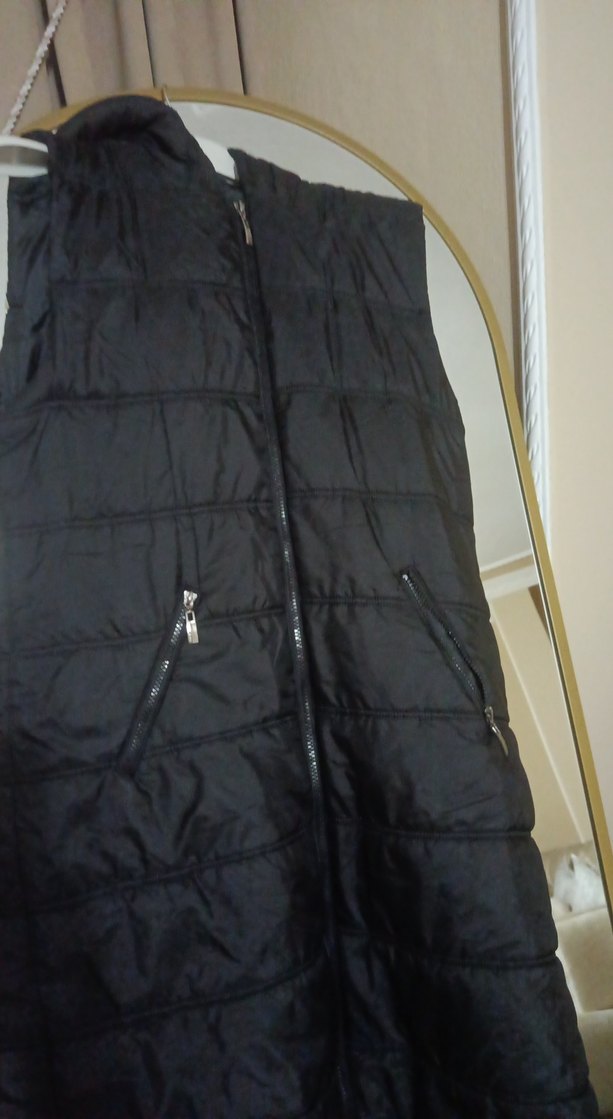 Fermuarlı Siyah Uzun Kadın Yelek - Görsel 2