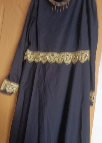 Zincir Detaylı Lacivert Uzun Elbise - Görsel 2