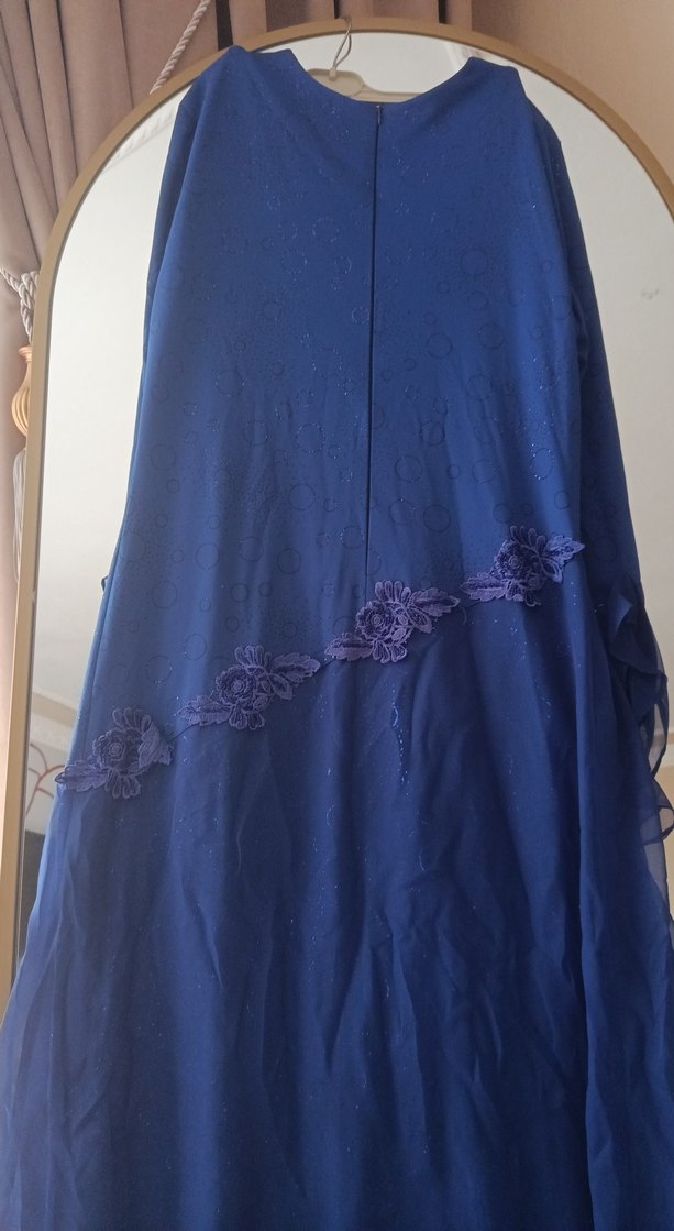 Nakışlı Lacivert Uzun Kollu Bohem Kadın Elbise - Görsel 4