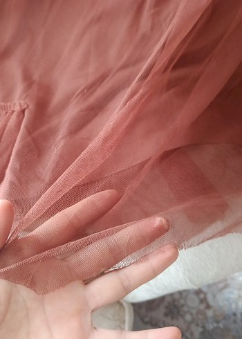 Uzun Kahverengi Volanlı Bohem Elbise - Görsel 5